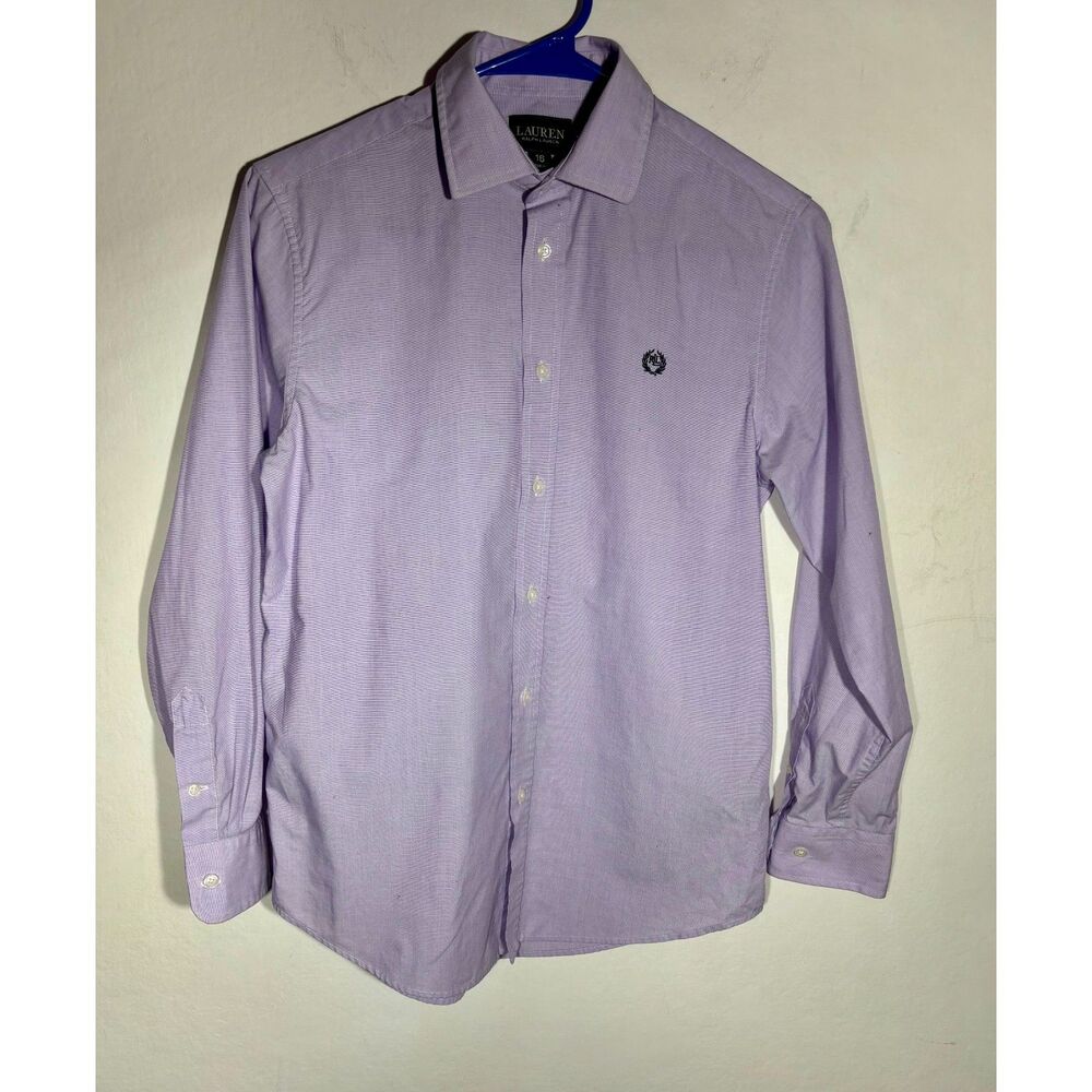 Lauren Ralph Lauren Button Up Shirt Purple Womens Size 16 Dress Casual